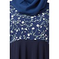 Printed Frilled abaya- Navy Blue Printed Frilled abaya- Navy Blue